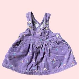 Vintage Y2K era Old Navy Baby Girl Purple Corduroy Overall Dress